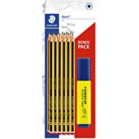 STAEDTLER Noris 120 BK12P1- Lápices de Madera Certificada- Paquete con 12 Lapiceros Hb y un Subrayador Amarillo 364-1…